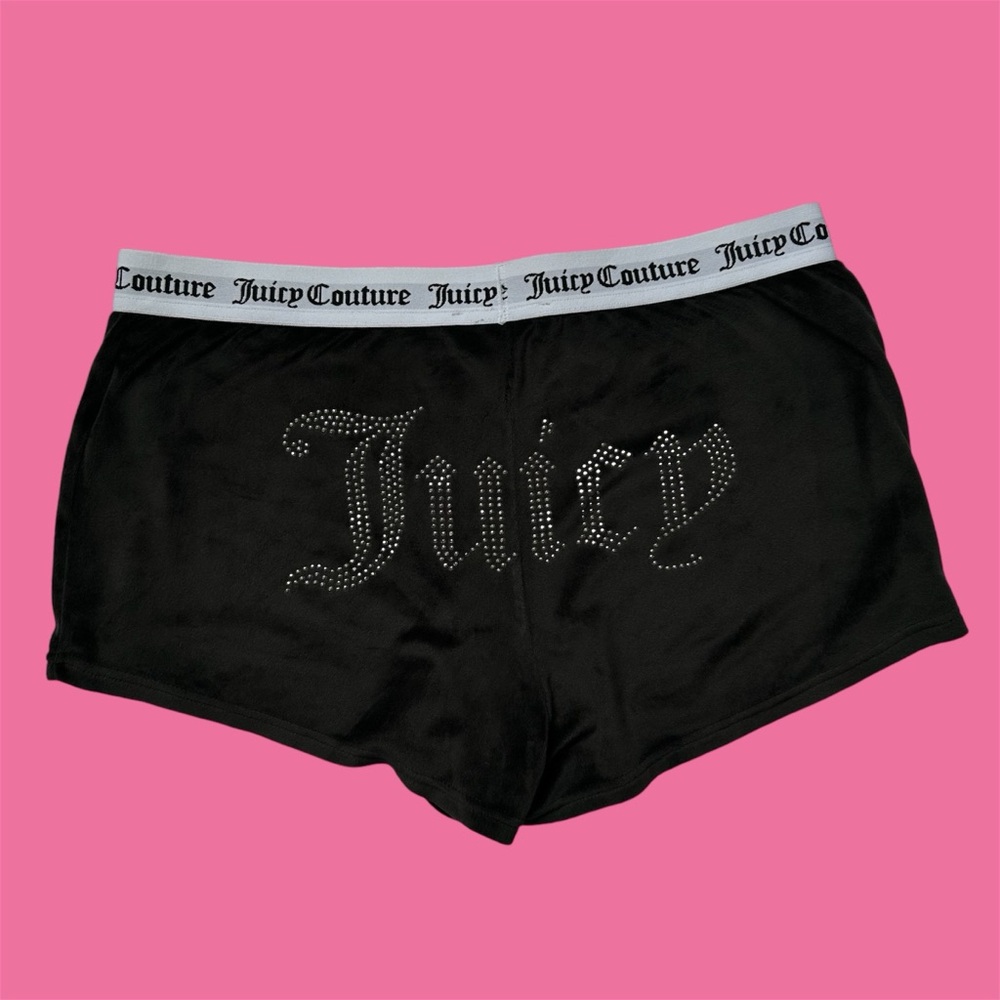 Y2K Juicy Couture Velour Booty Bling Short Shorts Large